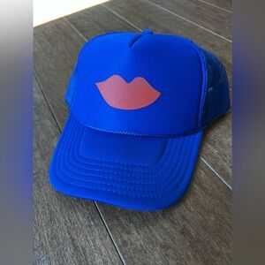Clare V trucker hat lips